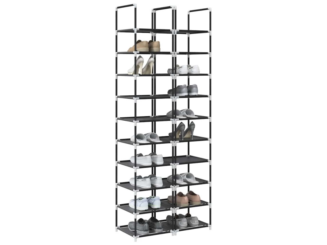 Vidaxl Sapateiras 2 Peças De 10 Níveis 33x33x174 Cm Tecido Não Tecido