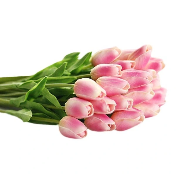 12 Tulipas Artificiais com Toque Real, Flores Falsas, Tulipa Rosa Escuro 34cm, Fs AQUAFORGE