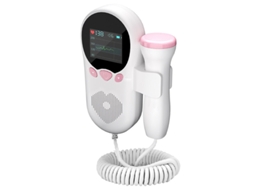 Monitor Fetal Doppler Rosa Tela Curva Colorida Detector Profissional Batimento Fetal Visualização Gráfica Conforto E Durabilidade