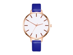 Relógio Feminino de Moda Zhoulianfa Pulseira Pu Quartzo Casual Azul