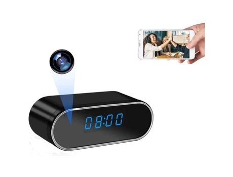 Câmera espiã de despertador WiFi sem fio 1080P HD - Visão noturna - Detecção de movimento - Marca BONAEVER BONAEVER