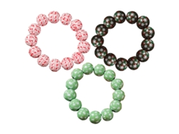 Conjunto de 3 Pulseiras de Madeira para Natal RNEMITERY