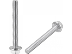 Parafusos Flangeados Sextavados Serrilhados M8x70mm com Rosca Métrica em Aço Inoxidável 304 CHABERLU (10 Pçs)