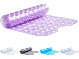Tapete De Banheira Extra Longo Com Ventosas 100x40cm Anti-mofo Violeta