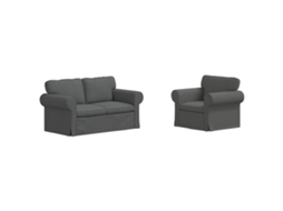 Maison Exclusive - Conjunto De Sofás 2 Unid. Cinza Escuro Tecido