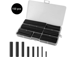Kit De Mangas Termorretráteis 150pcs Preto Para Circuitos, Carros E Reparos Hidrelétricos