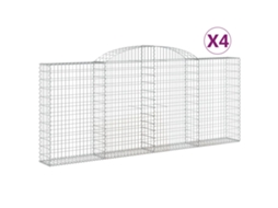 Conjunto 4 Cesto gabião VIDAXL Prateado Ferro (300x30x120/140cm)