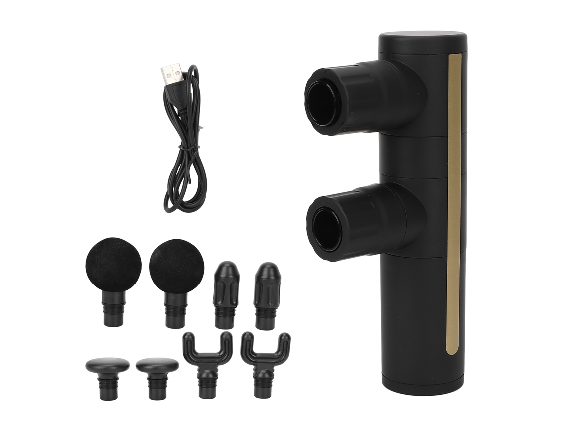 Massageador elétrico de dupla cabeça para músculos, ideal para exercícios físicos, relaxamento profundo dos tecidos e alívio de dores corporais. Brilvibera