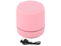 Mini alto-falante Bluetooth portátil, sem fio, com luzes coloridas, som estéreo nítido, graves profundos, para uso externo, rosa.