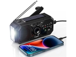 Rádio Solar, Portátil com Manivela, Nostálgicos AQUAFORGE