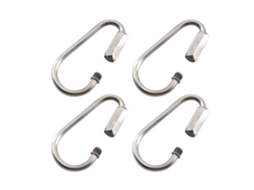 (4 peças) Mosquetões de aço inoxidável 316 com engate rápido Elo M3.5 para