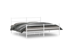 Estrutura de Cama com Cabeceira e Pés Metal Branco MAISON EXCLUSIVE 200x200 cm