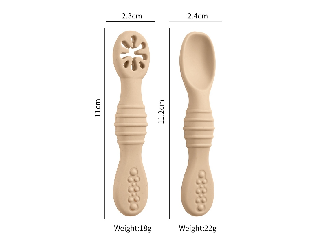 Lurelia Talheres De Bebé Conjunto Com Cabo De Silicone, Chá Com Leite