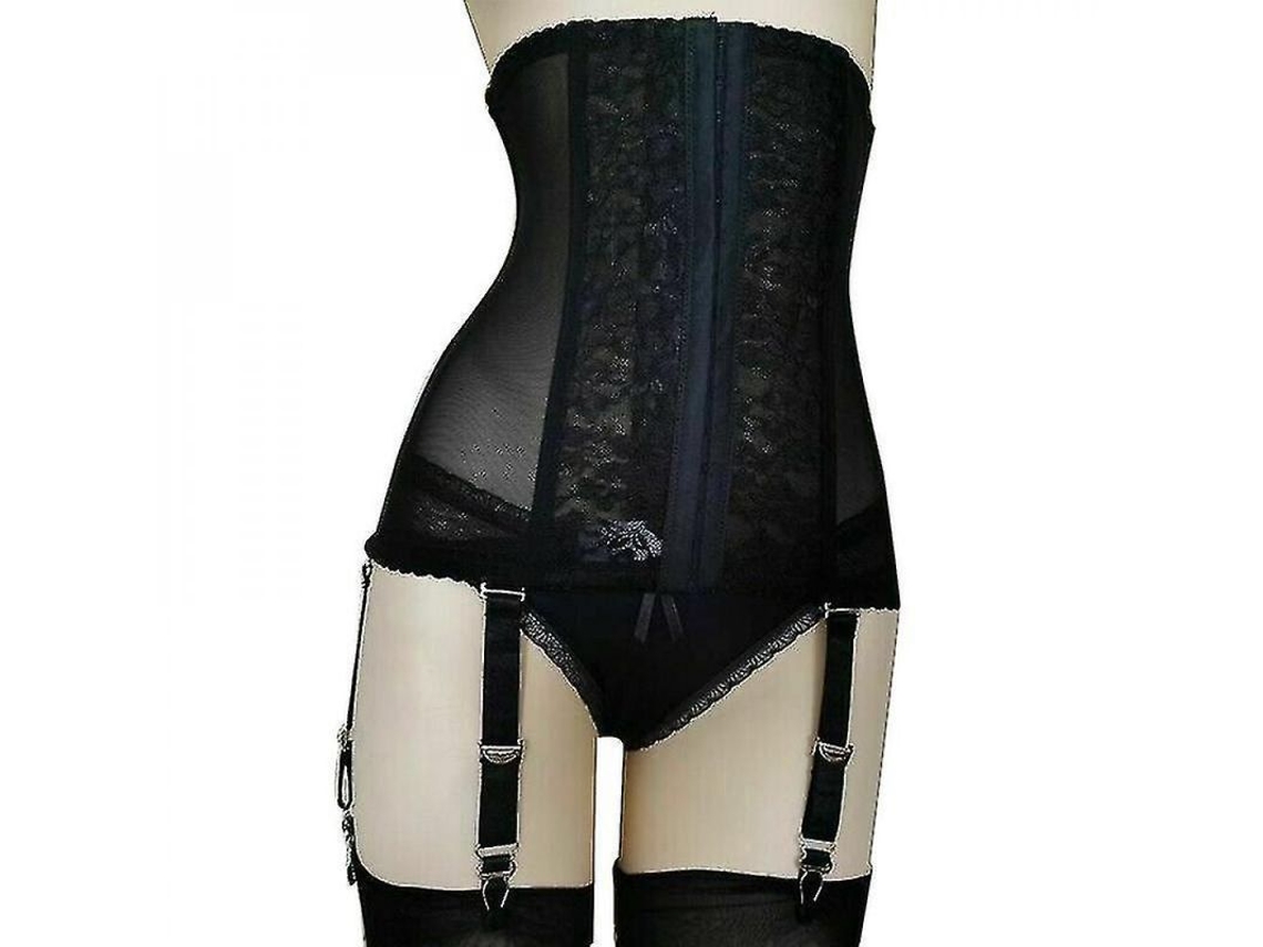 2026 cinturón de Suspensores Moldeador High waist para Mujer Con Tirantes Removibles Y Boning Spiral Talla S 3xl XXL Negro