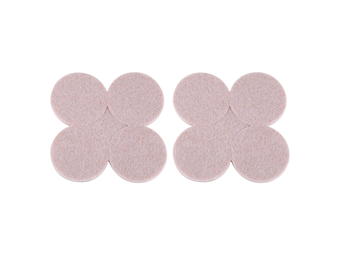 Laxiscreed Almofadas De Feltro Redondas De 4cm Para Proteção De Pernas De Mesa E Cadeira, Autoadesivas, Bege, Conjunto Com 8 Peças