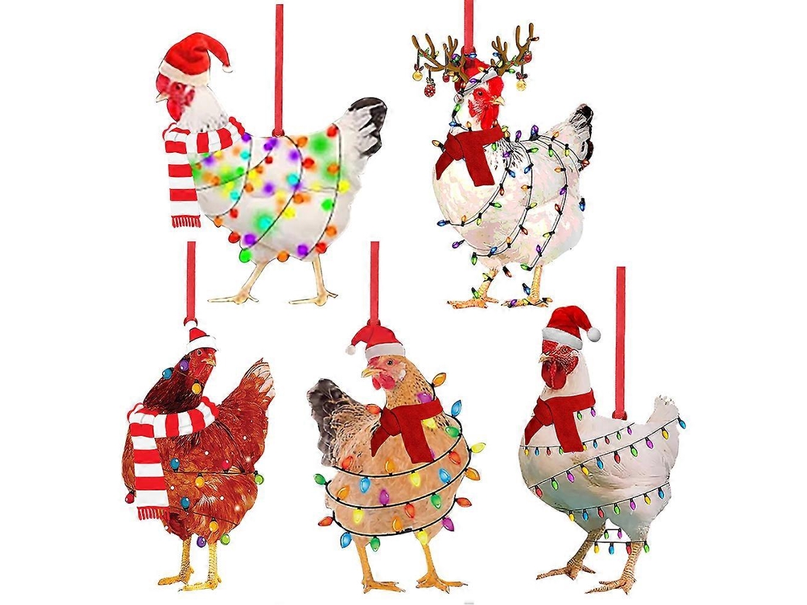Enfeites Para Árvores De Natal, Decorações Penduradas Em Formato De Galinha. Olysi Shop