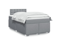 Vidaxl Cama Com Molas/colchão 120x200 Cm Tecido Cinza-claro
