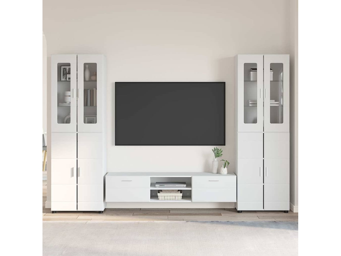 Vidaxl Conjunto De Móvel De Tv Florin 3 Unid. Branco Brilhante