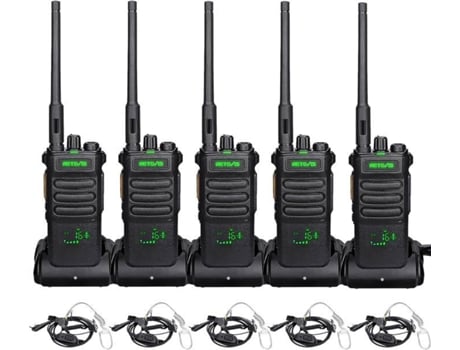 Rt86 Talkie Walkie Profissional, Longa Alcance Portátil Com Fone De Ouvido, Bateria 2600mah, Vox, Para Hotel, Armazém Retevis (5 Unidades)