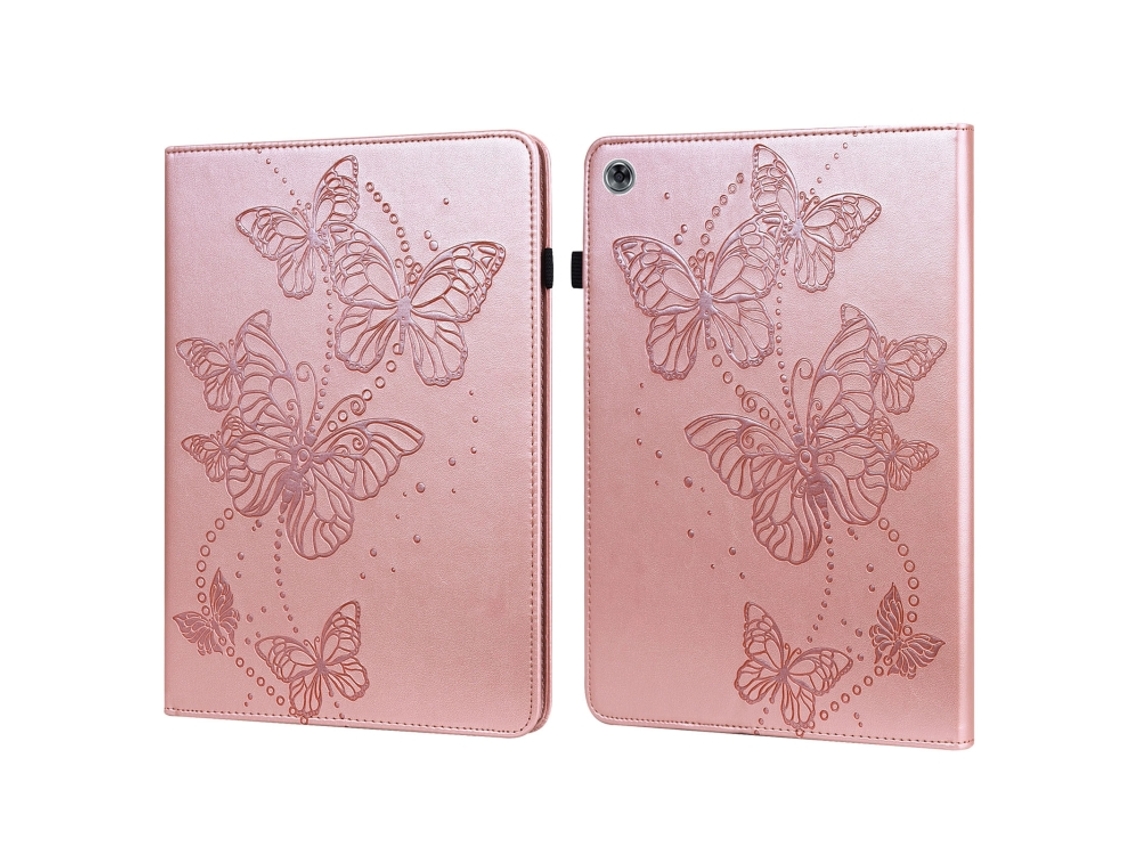 Capa‑flip Horizontal De Couro Halinuia Com Relevo De Borboleta Para Huawei Mediapad M5 Lite 10 Polegadas