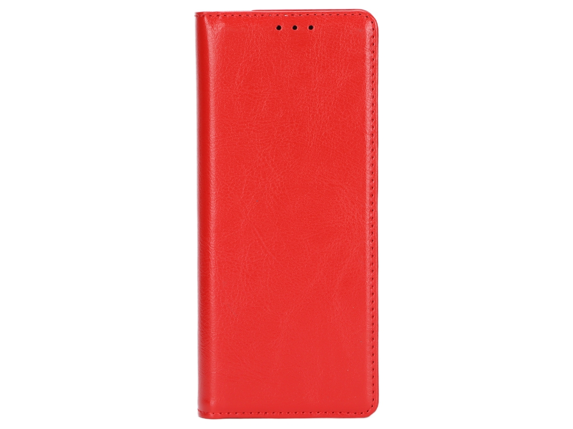 Funda protectora de piel con solapa magnética y cartera invisible para Galaxy Z Fold 2, rojo | S/MARCA