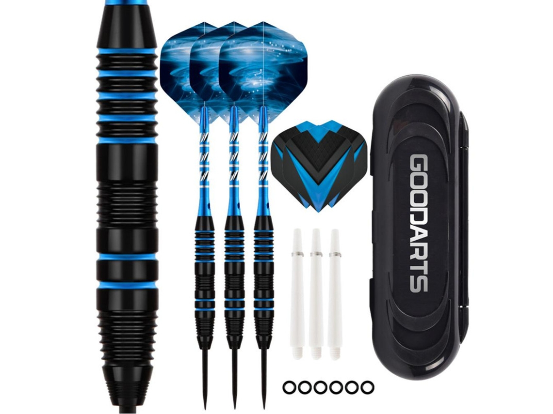 Conjunto De 3 Flechas De Aço Profissionais De 22g Na Cor Azul