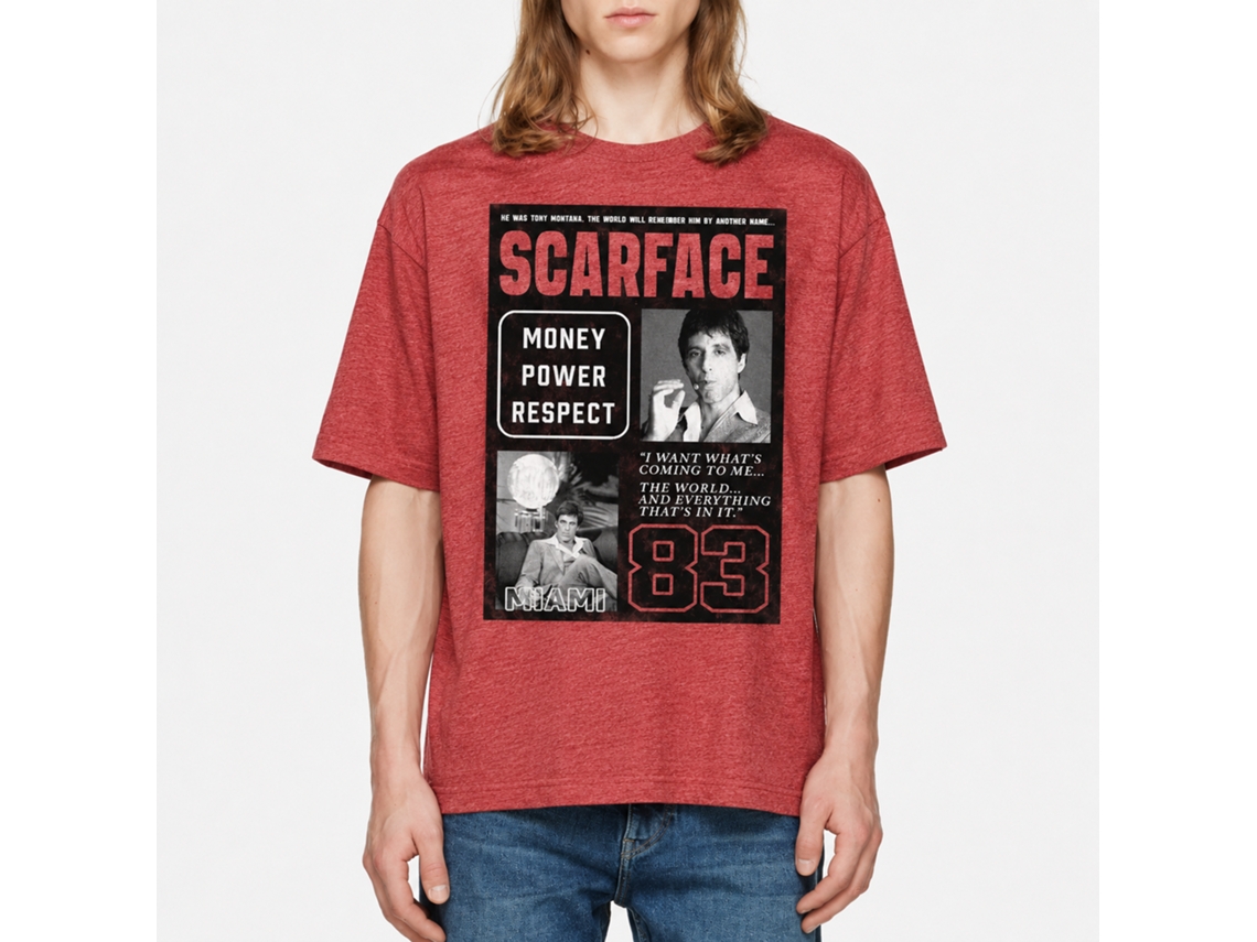 Rockinstone Scarface Movie Another Name Heather Red Adult T-shirt Size:xxxl