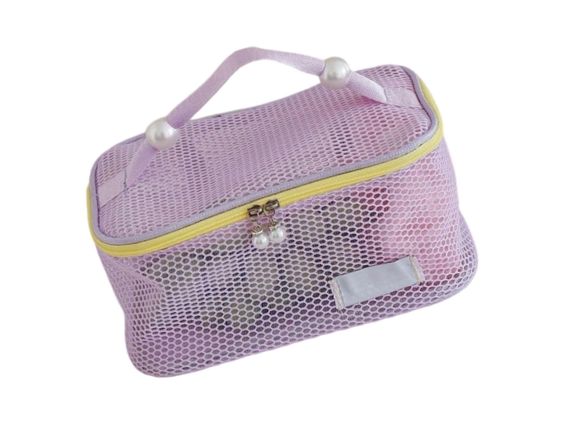 Nécessaire De Viagem Em Nylon Respirável Com Vários Compartimentos, Organizador De Cosméticos E Zíperes Resistentes. Cor Roxa. Hengjian