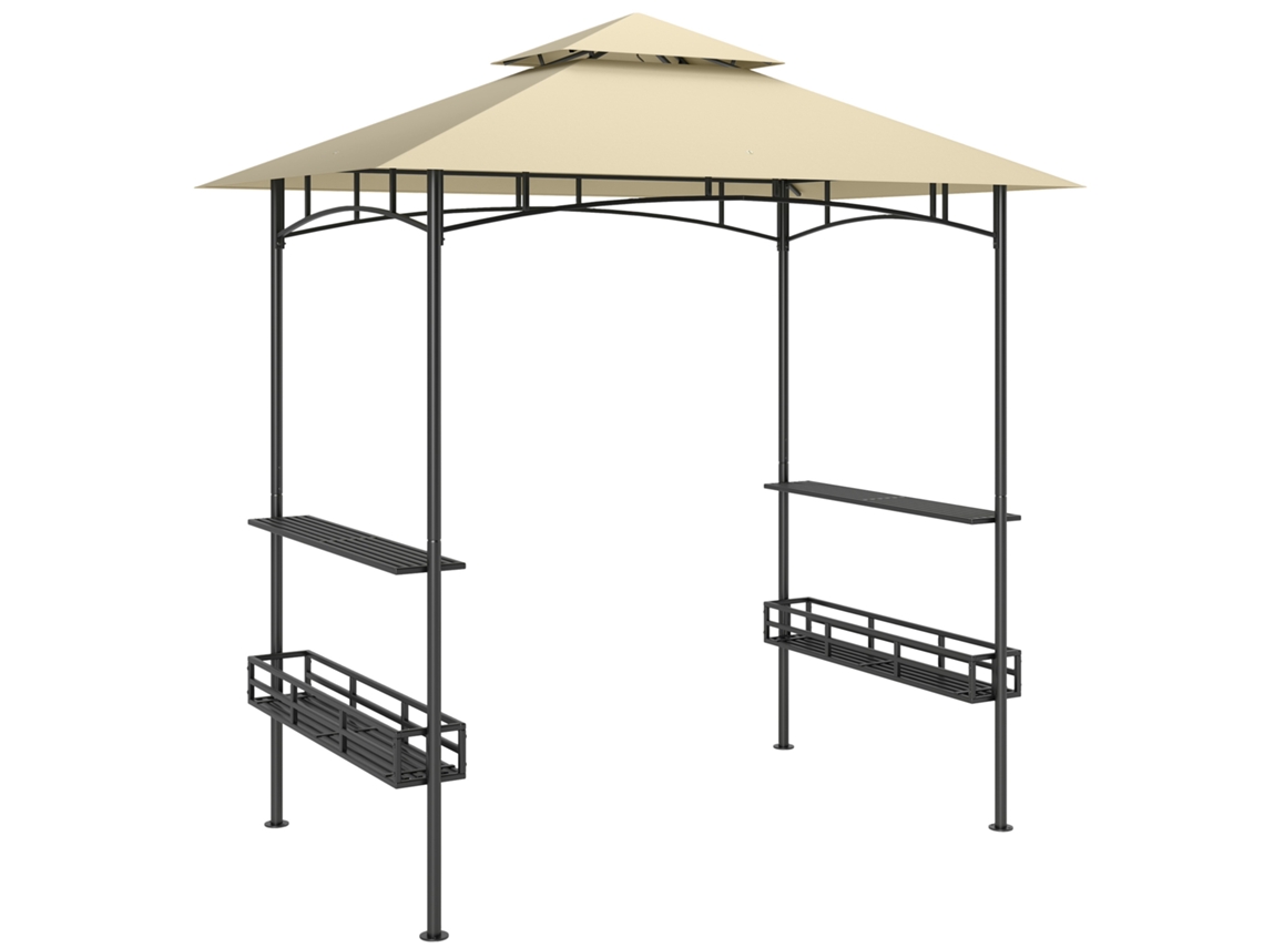 Quiosque Churrasco 240 Cm Bege Impermeável Fogo VELTRIX