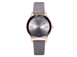 Relógio de Pulso Feminino Casual de Quartzo com Pulseira de Pu Cinza