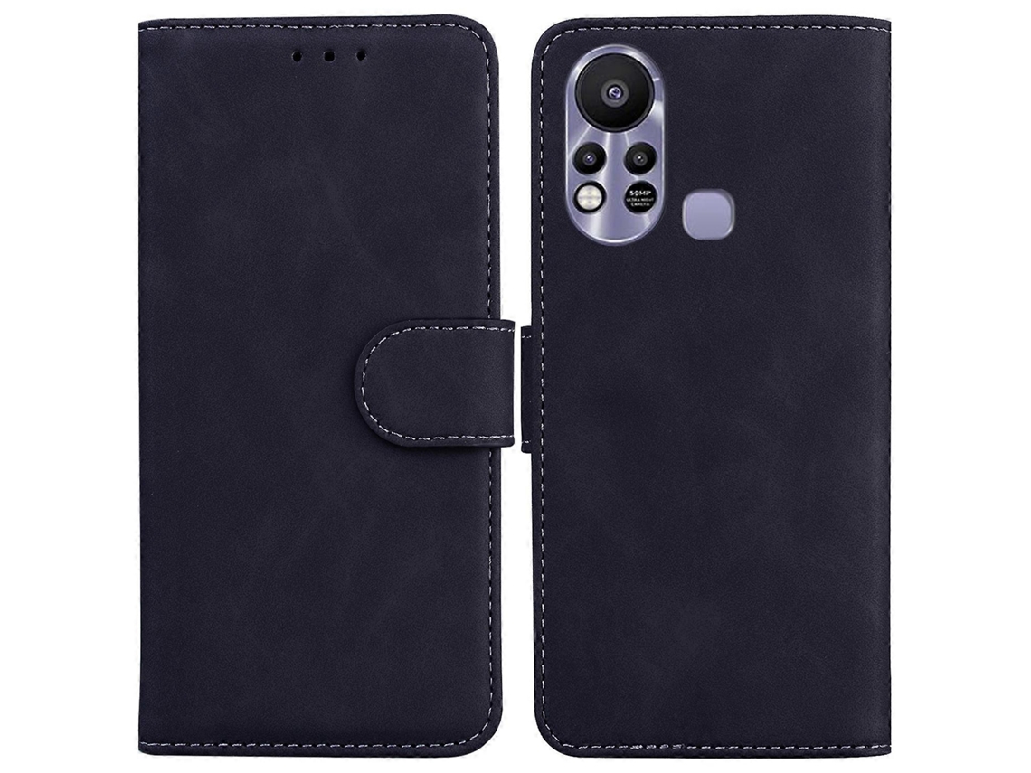 Capa De Celular Flip Em Couro Sintético Com Toque Suave E Cor Pura Para Infinix Hot 11s X6812.