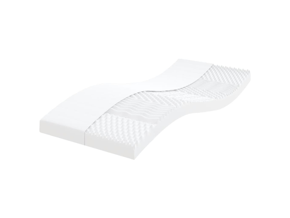 Vidaxl Colchão De Espuma 100x200 Cm 7 Zonas Dureza 20 Ild Branco