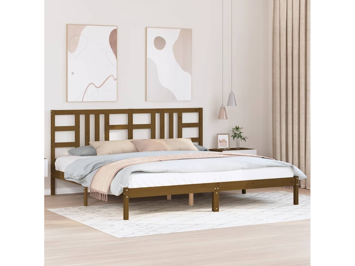 Vidaxl Estrutura De Cama 200x200 Cm Madeira Maciça Castanho Mel