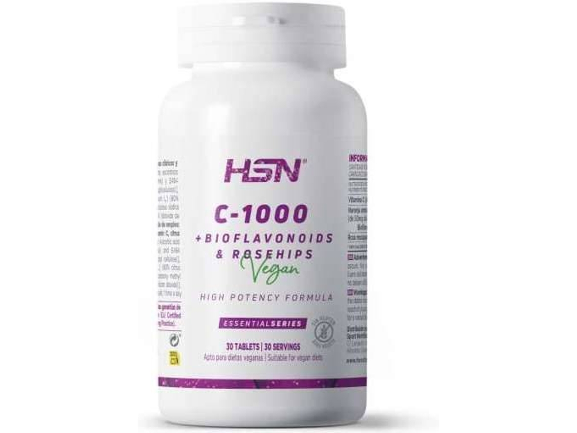 Suplemento Alimentar HSN Vitamina C + Bioflavonoides + Rosa Mosqueta