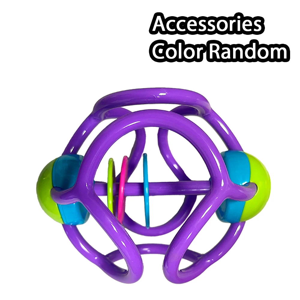 Bola Chocalho para Bebê, Brinquedo de Agarrar para Bebê, Bola Sensorial para Dentição MDUG (roxo)