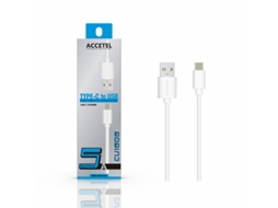 Cabo Type-C CU-1608 para TCL 408 Rápida Velocidade de Carregamento. 1m. 5A. 24W Branco