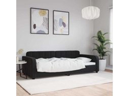 Vidaxl Sofá-cama 90x200 Cm Veludo Preto