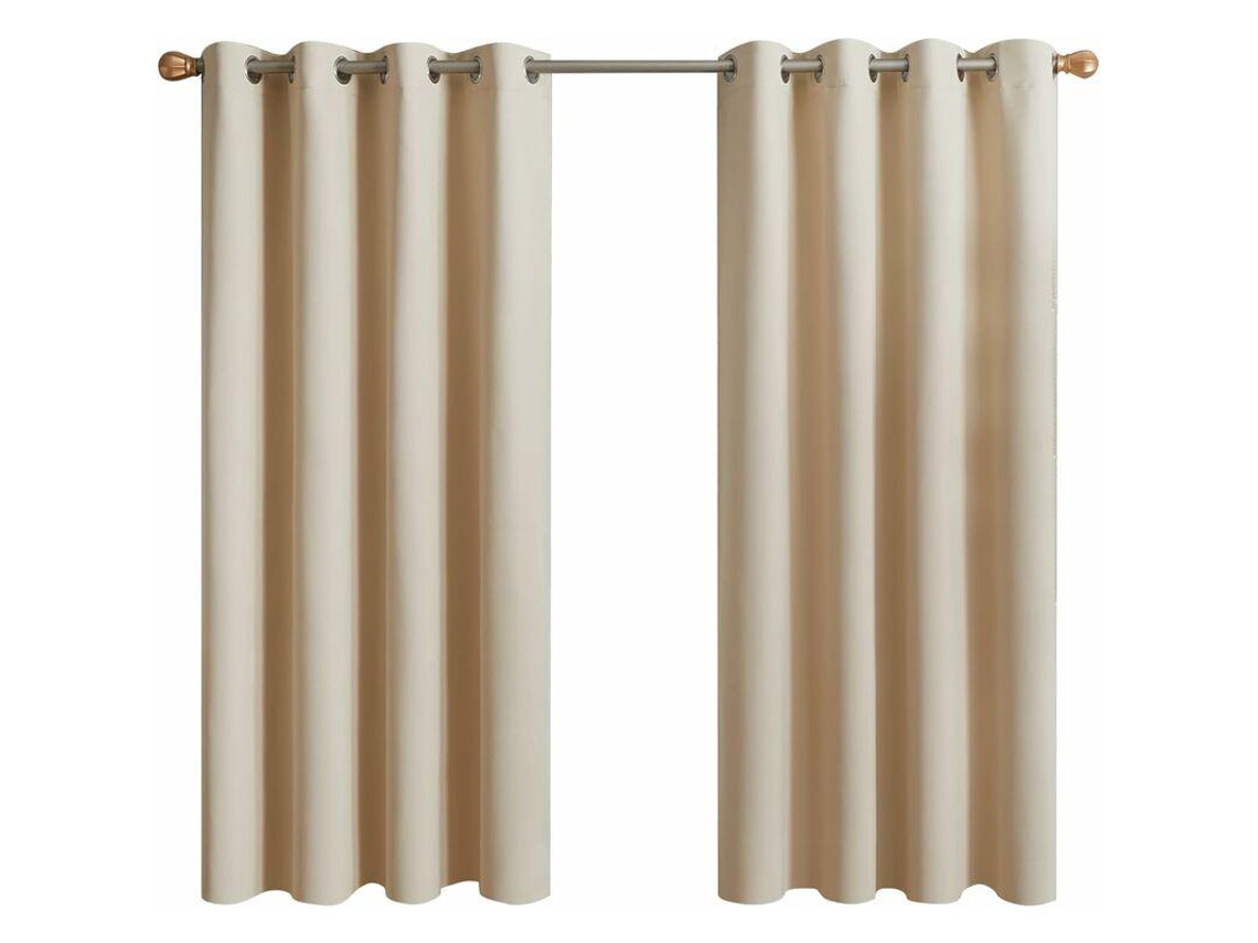 Cortinas Blackout Térmicas, 2 Painéis, Cortinas Curtas Isolantes Antifrio E Antirruído Com Ilhós Para Sala De Estar, Quarto Infantil Ou Adulto, Vestiá