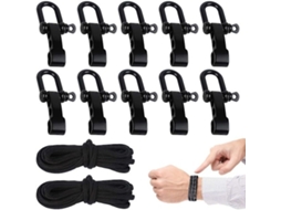 Pulseira de Paracord, com 10 Fivelas para Confecção de Pulseira de Sobrevivência Ajustável, Ideal para Caminhadas BRILVIBERA