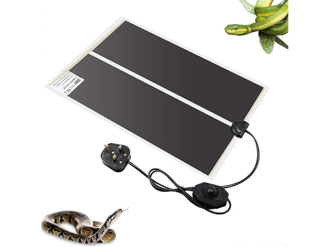 Tapete Aquecedor Para Répteis Com Ajuste De Temperatura, À Prova D'água (20w - 16.5 X 11 Polegadas)