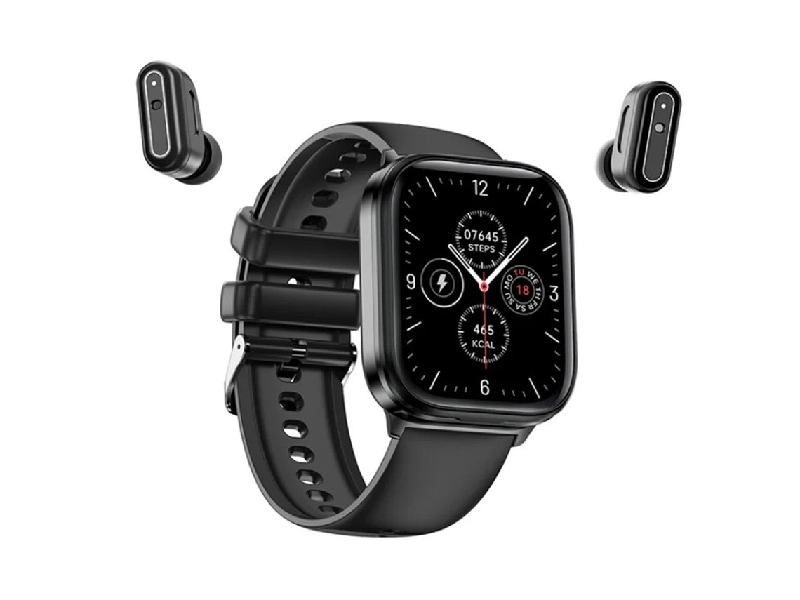 Relógio Inteligente com Fones de Ouvido Relógio Bluetooth 2 em 1 com Fones de Ouvido Sem Fio Rastreador de Fitness Monitor de Frequência Cardíaca Yizhood