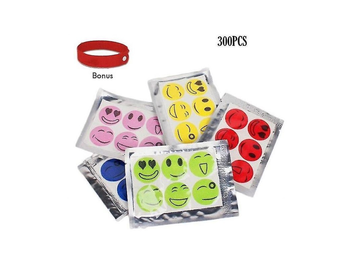 Fasst parches Antimosquitos Smiley Aceite Esencial Citronela Natural para Niños Y Adultos CUIDADOS (300pcs)