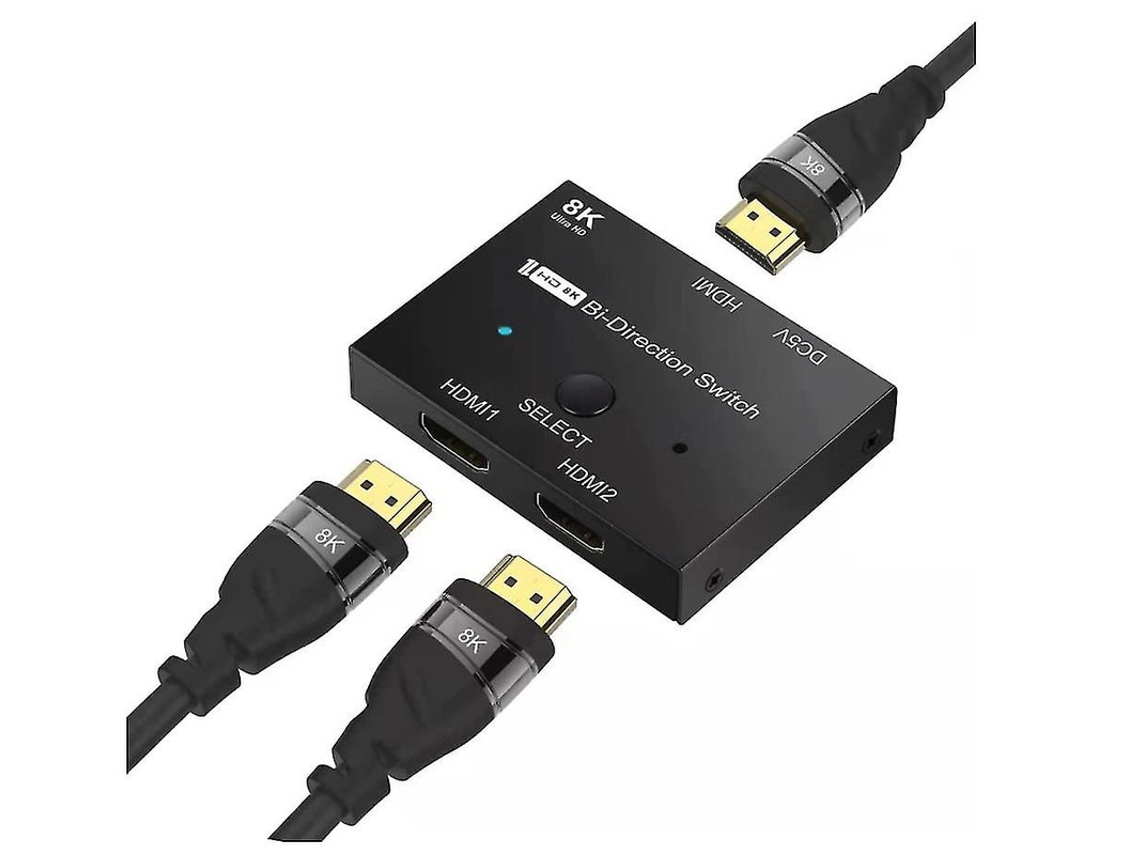 Divisor Hdmi Interruptor Bidirecional, 8k Ultra Hd, 48 Gbps, Ps5 E Monitores De Projetor Preta Bestvite (atualizado)