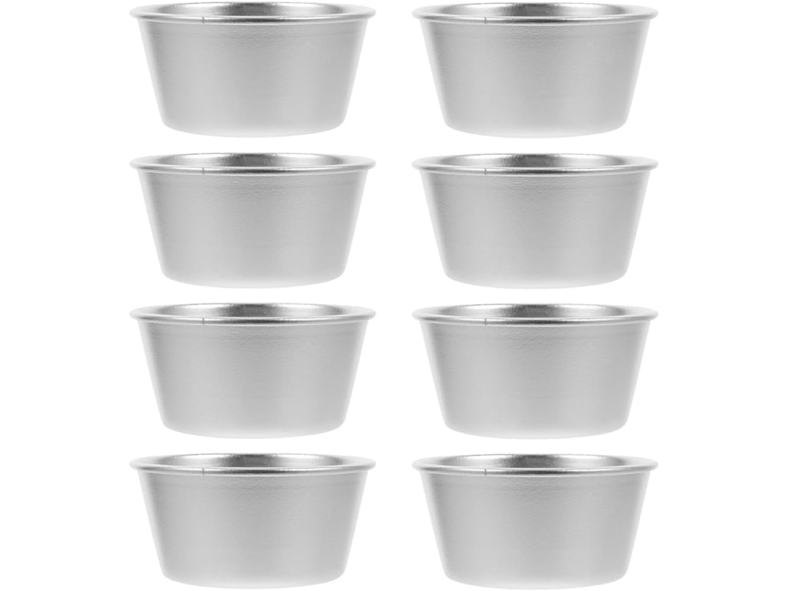Conjunto De 8 Mini Formas Redondas Antiaderentes Hemobllo Em Aço Carbo