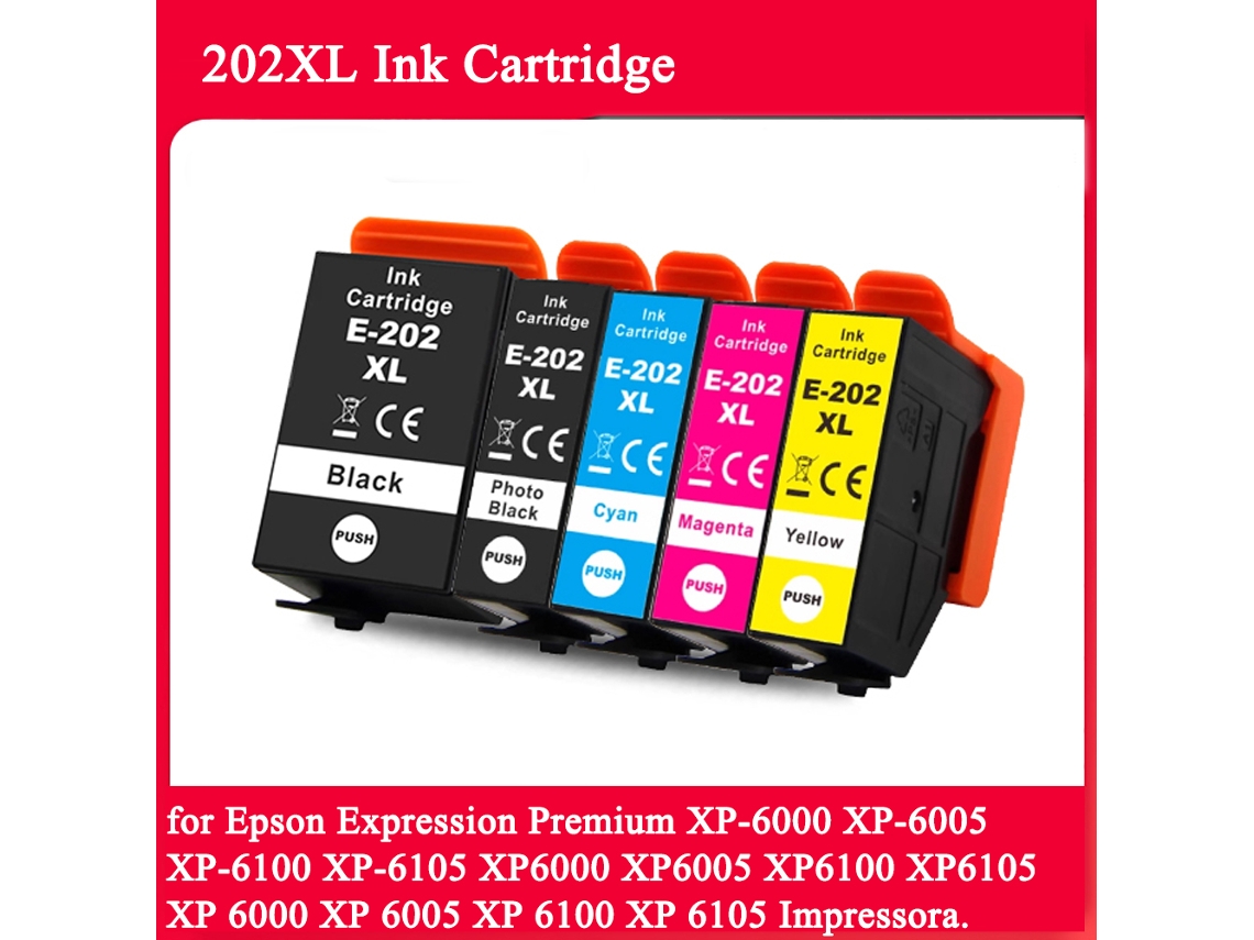 2set-cartucho De Tinta 202xl Para Impressora Epson 202xl Para Impressora Epson Expressão Premium Xp6000 Xp-6100 Xp6105 Xp6005 Xp6005