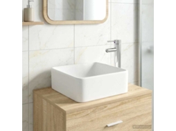 Vidaxl Pia De Banheiro Com Torneira E Dreno Cromo 36,5 X 36,5 X 13 Cm