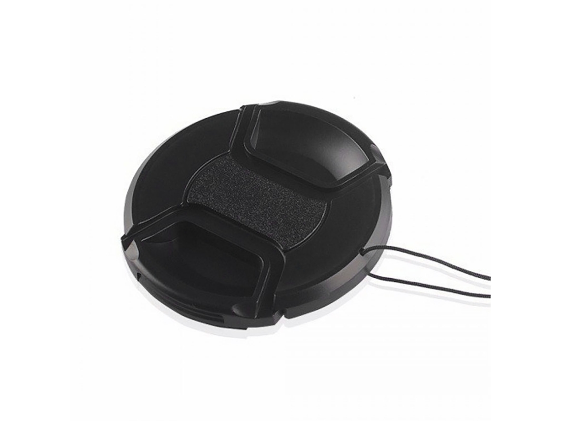 Capa de lente frontal universal preta em abs 58mm para câmera, acessório de reposição S/MARCA