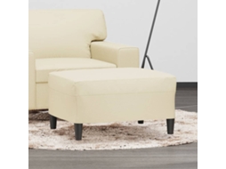 Vidaxl Apoio De Pés 70x55x41 Cm Couro Artificial Cor Creme
