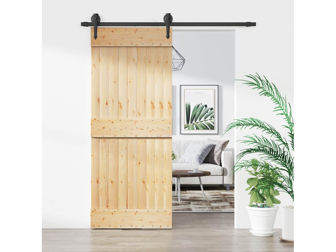 Vidaxl Porta Deslizante Natural E Preto 85 X 210 Cm