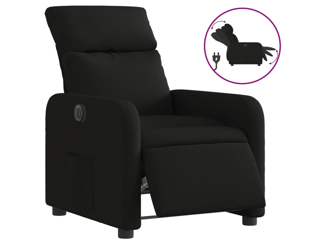 Electric Recliner Chair, Electric Recliner Chairs Vidaxl Preto Tecido